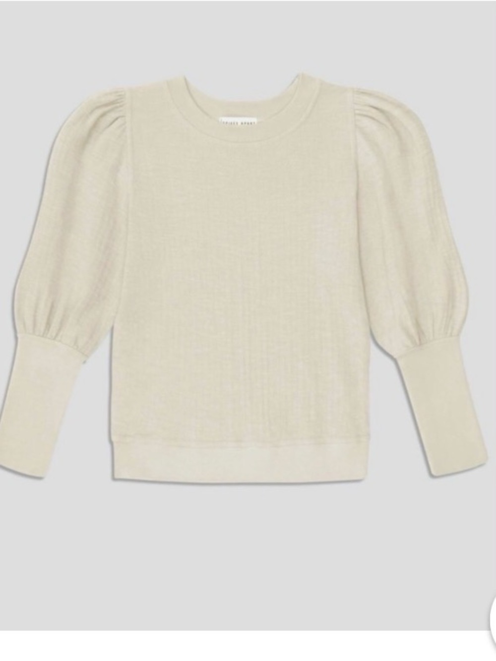 Apiece Apart Olimpio cream Puff-Sleeve Crewneck Sweatshirt XS